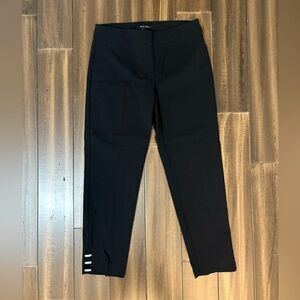 Sz 8 Black Ankle Pants Bling Embellished Pull Up Elastic Waistband High Rise